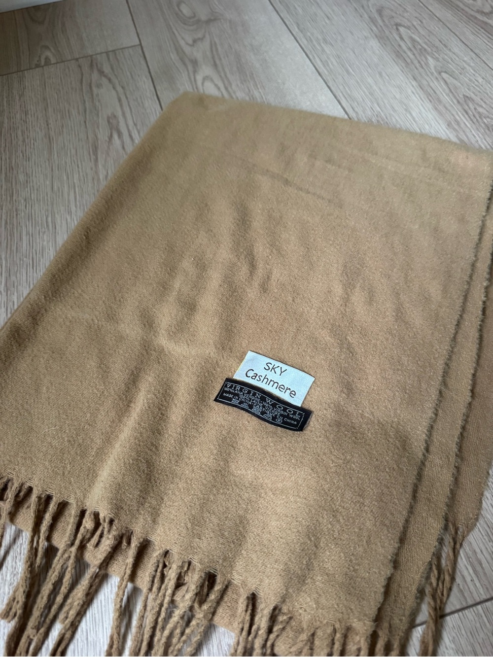 SKY Cashmere Wool Scarf in Camel